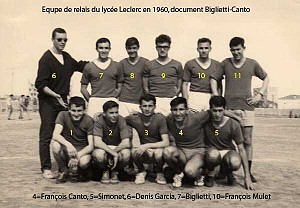 COLLEGE MODERNE LECLERC SIDI BEL ABBES SPORT ATHLETISME 1960 RELAIS